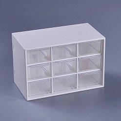 White Plastic Cosmetic Storage Display Box, Makeup Organizer, Three-layer Drawer , White, 18x9.8x11.9cm