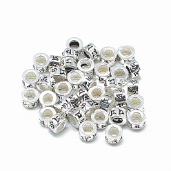 Antique Silver Thailand 925 Sterling Silver Beads, Column, Antique Silver, 6x3.5mm, Hole: 3mm
