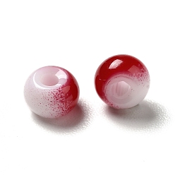 Roja 6/0 opacos granos de la semilla de cristal, agujero redondo, Rondana plana, rojo, 4~4.5x3~4 mm, agujero: 0.8~1.5 mm