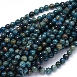 Apatite Round Natural Apatite Beads Strands, 8mm, Hole: 1mm, about 49pcs/strand, 15.3 inch