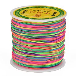 Colorido Hilo de nylon trenzada, Cordón de anudado chino cordón de abalorios para hacer joyas de abalorios, colorido, 0.8 mm, sobre 100 yardas / rodillo