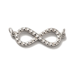 Stainless Steel Color 304 Stainless Steel Connector Charms, Infinity Links, with Jump Rings, Stainless Steel Color, 9x26.5x2.5mm, Hole: 2.8mm