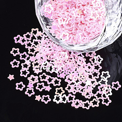 Pink Shining Nail Art Glitter, Manicure Sequins, DIY Sparkly Paillette Tips Nail, Star, Pink, 2~4x2~4x0.3mm