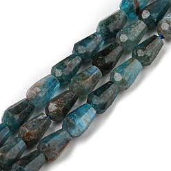 Apatite Natural Apatite Beads Strands, Faceted, Teardrop, 5.5~8.3x4.1~4.35mm, Hole: 0.5mm, about 58pcs/strand, 15.43~15.55 inch(39.2~39.5cm)