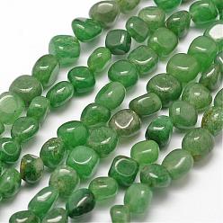 Green Aventurine Natural Green Aventurine Beads Strands, Nuggets, 7~9x7~9x3~8mm, Hole: 1mm, about 42~47pcs/strand, 15.7 inch(40cm)