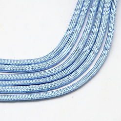 Bleu Clair 7 âmes intérieures cordes en polyester et spandex, couleur unie, pour la fabrication de bracelets en corde, bleu clair, 4~5mm, environ 109.36 yards (100m)/paquet, 420~500g / bundle