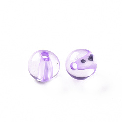 Lilas Perles acryliques transparentes, ronde, lilas, 10x9mm, trou: 2 mm, environ 940 pcs / 500 g