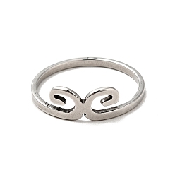 Color de Acero Inoxidable 201 anillo de dedo de onda de acero inoxidable para mujer, color acero inoxidable, tamaño de EE. UU. 6 1/4 (16.7 mm)