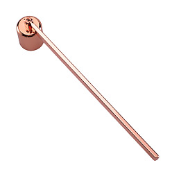 Or Rose Éteignoir à mèche de bougie en acier inoxydable, accessoires d'outil de bougie, or rose, 17.2x2.3x2.2 cm
