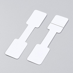 Белый Бумажные ювелирные изделия дисплей ценник карты, бумажный ценник, липкий, прямоугольные, белые, 6x1.3x0.02 см