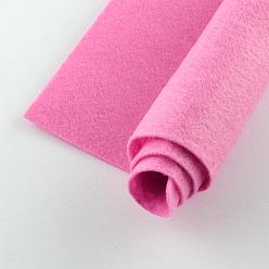 Rosa Caliente Tejido no tejido bordado fieltro de aguja para manualidades bricolaje, plaza, color de rosa caliente, 298~300x298~300x1 mm, sobre 50 unidades / bolsa