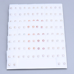 Color mezclado Pernos prisioneros de perlas naturales, con alfileres de latón, color mezclado, 6 mm, pin: 0.8 mm