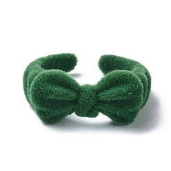 Зеленый Кольца-манжеты с бантом, открытое кольцо из сплава, зелёные, размер США 6 3/4 (17.1 мм)