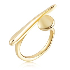 Золотой 925 открытое кольцо-манжета из стерлингового серебра для женщин, золотые, размер США 6 1/2 (16.9 мм)