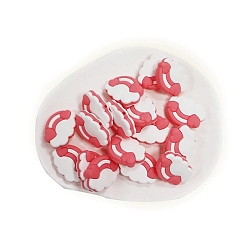 Cerise Perles de silicone écologiques de qualité alimentaire cloud, perles à mâcher pour les jouets de dentition, Diy soins infirmiers colliers faisant, cerise, 22x29mm, Trou: 3mm