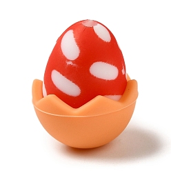 Rouge Orange Perles focales en silicone écologique de qualité alimentaire en coquille d'œuf de pâques, perles à mâcher pour les jouets de dentition, perles de dentition bricolage, rouge-orange, 16.5x21.5mm, Trou: 2.3mm