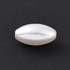 Blanc Perles de nacre en plastique ABS, riz, blanc, 13.5x7.5mm, Trou: 1.6mm, environ1428 pcs / 500 g