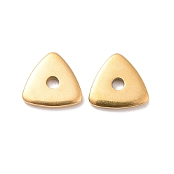 Golden Ion Plating(IP) 304 Stainless Steel Beads, Triangle, Golden, 6x6x1mm, Hole: 1mm