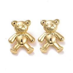 Real 18K Gold Plated Brass Pendants, Lead Free & Cadmium Free, Bear, Real 18K Gold Plated, 20.5x16x5.5mm, Hole: 3x1.5mm