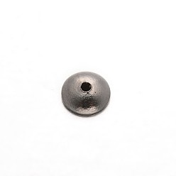 Stainless Steel Color Apetalous 304 Stainless Steel Bead Caps, Stainless Steel Color, 5x1.5mm, Hole: 0.5mm
