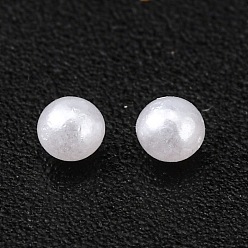 White No Hole ABS Plastic Imitation Pearl Round Beads, Dyed, White, 2mm, about 10000pcs/bag