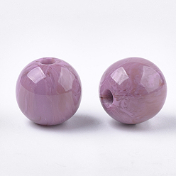 Old Rose Resin Beads, Imitation Gemstone, Round, Old Rose, 19.5~20mm, Hole: 2~2.5mm
