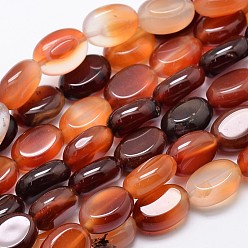 Carnelian Natural Carnelian Oval Bead Strands, Dyed & Heated, 14x10x6mm, Hole: 1mm, about 29pcs/strand, 15.74 inch