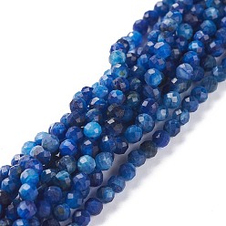 Kyanite Natural Kyanite/Cyanite/Disthene Beads Strands, Round, Faceted, 4mm, Hole: 0.8mm, about 93pcs/strand, 15.55inch(39.5cm)