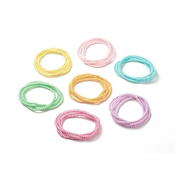 Mixed Color 7Pcs 7 Color Waist Beads, Round Acrylic Beaded Stretch Waist Chains for Women, Mixed Color, 31.65 inch(80.4cm), Beads: 4mm, 1Pc/color