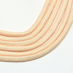 Mocassin 7 âmes intérieures cordes en polyester et spandex, couleur unie, pour la fabrication de bracelets en corde, mocassin, 4~5mm, environ 109.36 yards (100m)/paquet, 420~500g / bundle