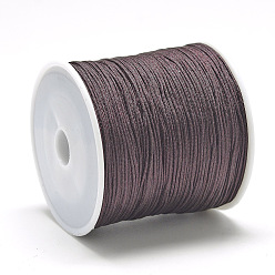 Coconut Brown Nylon Thread, Chinese Knotting Cord, Coconut Brown, 1mm, about 284.33 yards(260m)/roll
