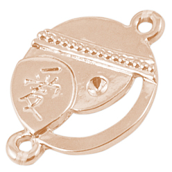 Or Rose 925 pendentifs tasse bélière clou en argent pur, pour la moitié de perles percées, or rose, 9x6mm, trou: 2 mm, broches: 0.7 mm