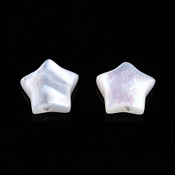 White Shell Natural White Shell Beads, Star, 5.5x5.5x2mm, Hole: 0.8mm