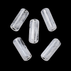 White Transparent Acrylic Beads, Column, White, 18x7mm, Hole: 2.5mm, about 787pcs/500g
