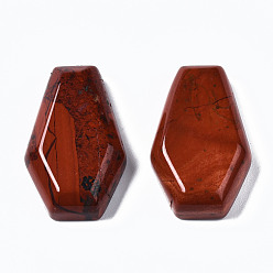 Jaspe Rouge Naturel de jaspe rouge cabochons, hexagone, 30x19x6~8mm