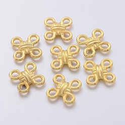 Золотой Коннекторы тибетского стиля, для люстры, Китайский узел, золотые, без свинца и без кадмия, 10x10x3 мм, отверстие : 2 мм