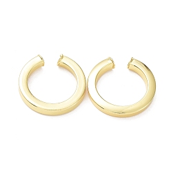 Real 18K Gold Plated Rack Plating Brass Ring Cuff Earrings for Women, Long-Lasting Plated, Lead Free & Cadmium Free, Real 18K Gold Plated, 30x4.5~5.5mm