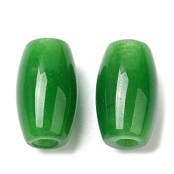 Myanmar Jade Perles européennes de jade birman / jade birman, Perles avec un grand trou   , teint, ovale, 20~25x14~15mm, Trou: 4~5mm