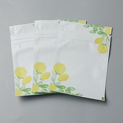 Flower Plastic Zip Lock Bag, Storage Bags, Self Seal Bag, with Top Seal, Matt, White, Flower Pattern, 12x8x0.2cm, Unilateral Thickness: 3.1 Mil(0.08mm), about 95~100pcs/bag.