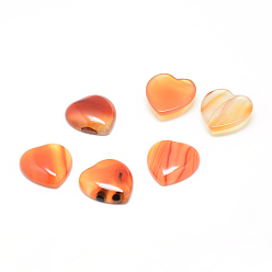 Carnelian Dyed Natural Red Agate Cabochons, Heart, 15x18x6mm