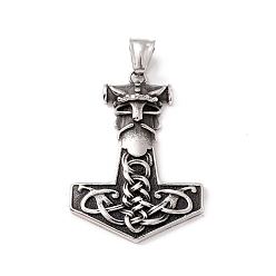 Antique Silver Tibetan Style 304 Stainless Steel Pendants, Anchor, Antique Silver, 45x32x7mm, Hole: 8x4mm