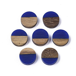 Color de Malva Cabujones de resina y madera, plano y redondo, color de malva, 10x2.5~4 mm