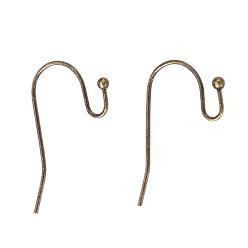 Античная Бронза Латунные крючки для сережек, провод уха, без свинца, без кадмии и без никеля, античная бронза, шириной около 11 мм, 22 мм длиной, толщиной 0.75 мм 