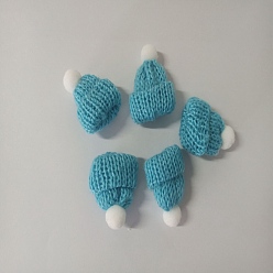 Deep Sky Blue Polyester Doll Woolen Hat, for Accessories Decorate Doll, Deep Sky Blue, 60x43x12.5mm