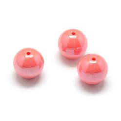 Coral Pearlized Style Acrylic Beads, Round, Coral, 12mm, Hole: 2mm, about 530pcs/500g