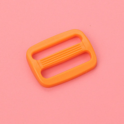 Dark Orange Plastic Slide Buckle Adjuster, Multi-Purpose Webbing Strap Loops, for Luggage Belt Craft DIY Accessories, Dark Orange, 26x22x3.5mm