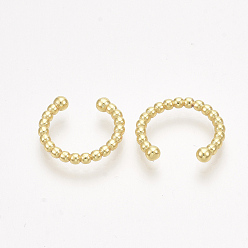 Golden Brass Cuff Earrings, Golden, 11x2mm