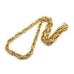 Golden Fashionable 304 Stainless Steel Rope Chain Necklaces for Men, with Lobster Claw Clasps, Golden, 28 inch~30 inch(71.1~76.2cm)x10mm