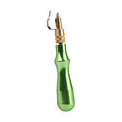 Citron Vert Rainure de couture réglable en cuir, coudre des outils de bordure de coupe de sculpture sur cuir pli, avec poignée en aluminium, lime, 13.5x2.5 cm, Trou: 4mm