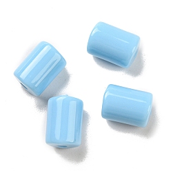 Bleu Clair Perles acryliques opaques, colonne, bleu clair, 10x7mm, Trou: 1.8mm, environ1100 pcs / 500 g